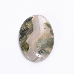 Natürliche Moosachat Cabochons - Einzigartige Form und Muster | Tropfen und ovale Edelsteine für die Schmuckherstellung und zum Basteln