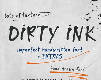 Ink Quirky Handwritten Font – Messy Handwriting Grunge Style, Playful Sans Serif Fonts for Graphic Design