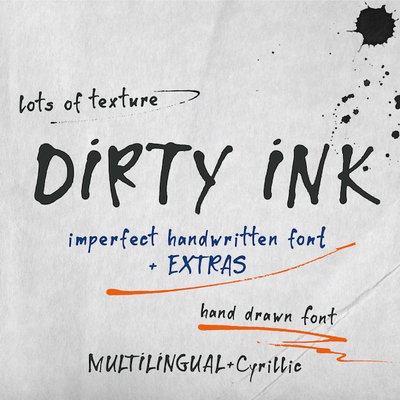 Ink Quirky Handwritten Font – Messy Handwriting Grunge Style, Playful Sans Serif Fonts for Graphic Design