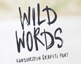 Verontrust graffiti-lettertype: handgeschreven moderne grunge-lettertypen, leuk edgy handschrift voor T-shirtontwerp (digitale download)