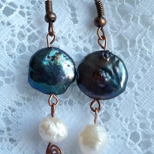 Dark Moon Pearl Earrings