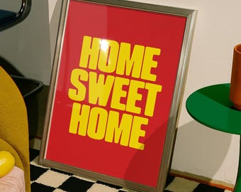 Home Sweet Home Print: Bold Retro Typography Wall Art