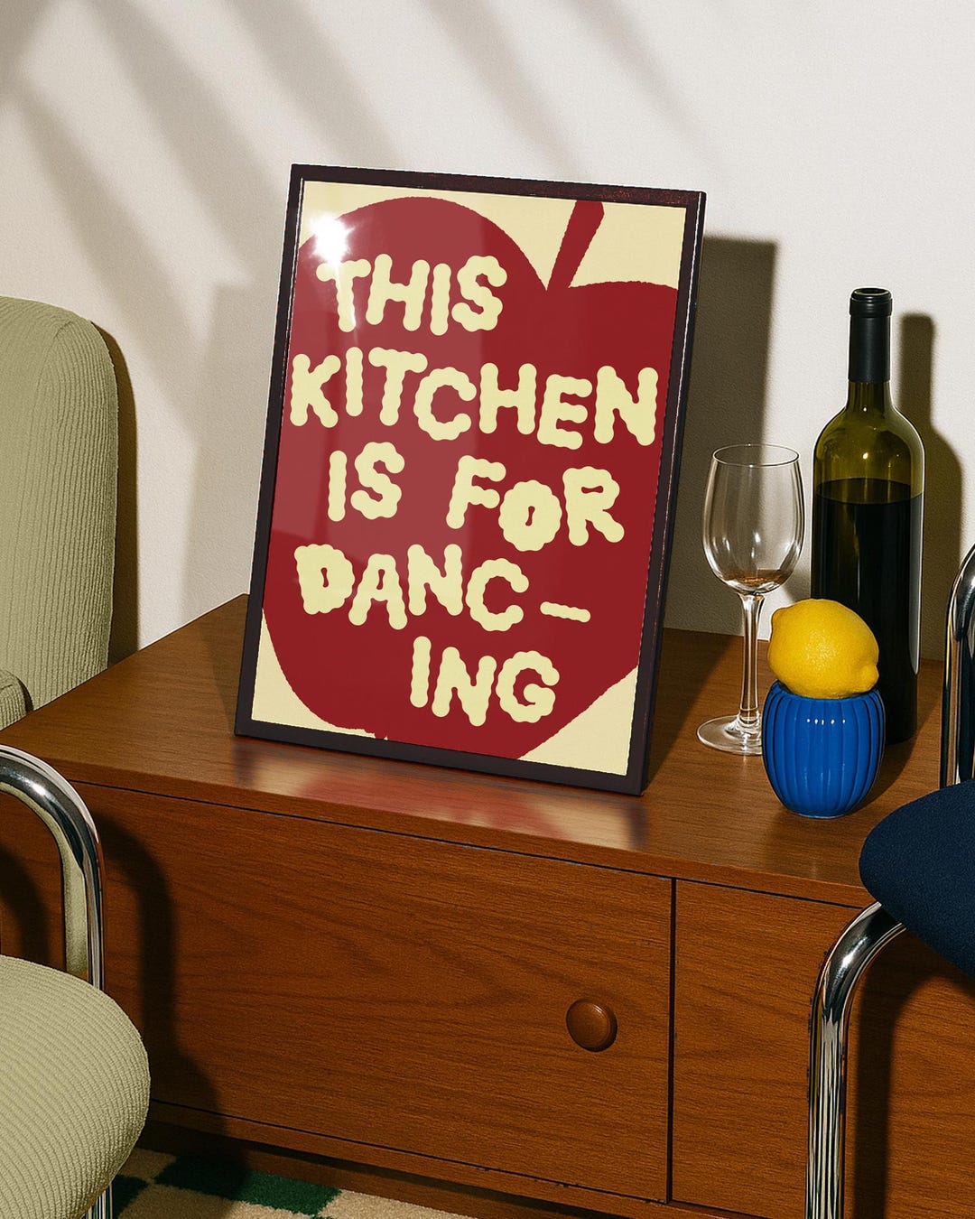 kitchen wall art set of 6 fun foodie prints this... This Kitchen is for Dancing Wall Art, Modern Kitchen Home Decor - Etsy