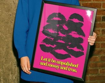 Hot Pink Poster Print für Retro Wanddeko - Retro Home Decor