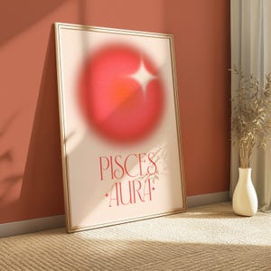 Pisces Aura Print: Spiritual Zodiac Wall Art