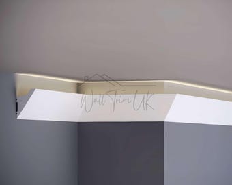 Modern LED Crown Molding Trim: Paintable Polymer Ceiling Accent