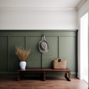 Peel & Stick Wainscoting Frames - Half Wall Moulding Kit - Modern Accent Wall Panels - Pre-cut Wall Molding - Ready Assemble Paneling Room