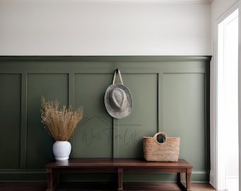 Peel & Stick Scandinavian Wainscoting Frames - Modern Half Wall Paneling Kit - Luxury Accent Wall Panels - Moulure Murale