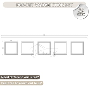 Custom Order Elegant Wainscoting Panels – Half Wall Molding – Easy Install Wall Paneling – Decorative Wall Panel – Pre-Cut Frame Molding