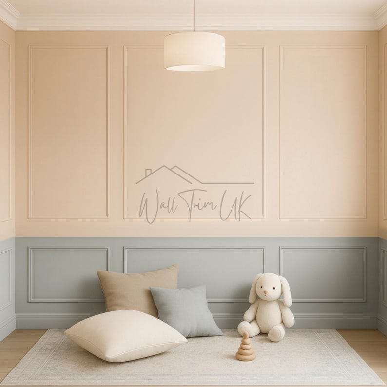Nursery Decorative Wainscoting - Pre-cut Wall Moulding - Peel & Stick ...