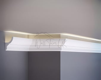 Paintable LED Crown Moulding - Durable Polymer Cornice Trim - Deckenleisten - Ceiling Moulding
