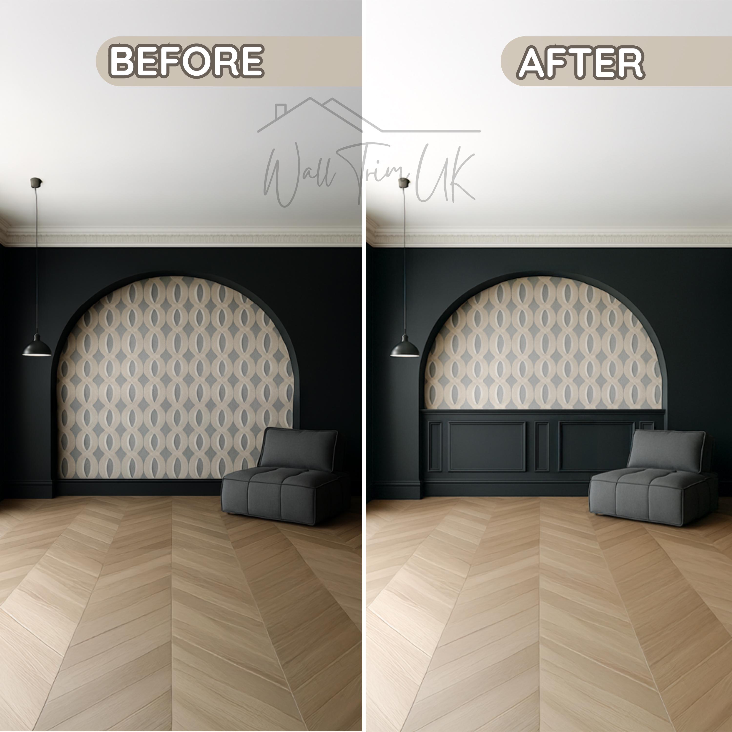 Pre-cut Wainscoting Kit - Decorative Wall Molding Panels - Easy Install ...