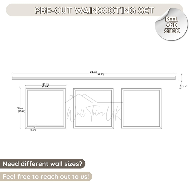 Picture of Elegant Wainscoting Panels: Easy Install Half Wall Molding - Etsy