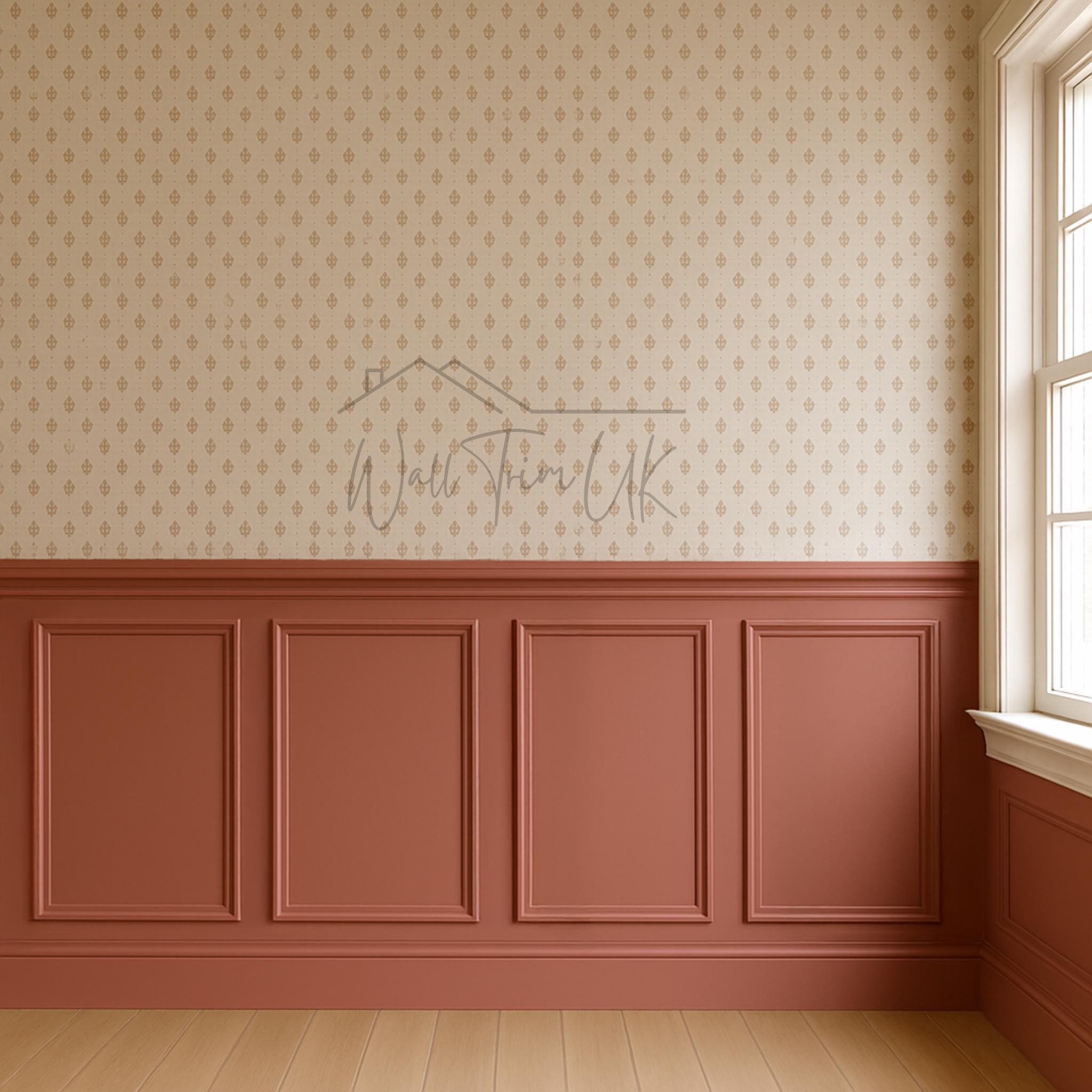 Kit de moldura de media pared con borde de 8 cm – Molduras de pared con marco y paneles de revestimiento – Decoración de paneles de pared para un estilo elegante de sala de paneles
