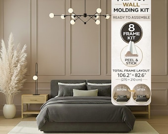 Pre-Cut Wainscoting Panels for Luxury Home, Peel & Stick Wall Molding Kit