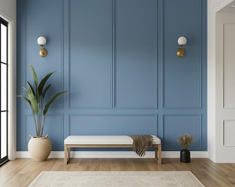 Nordische Minimal Wandleiste - Vorgeschnittene Wandleiste Kit - Dekorative 4 cm Rahmenverkleidung - Ruhige Innenwandpaneele