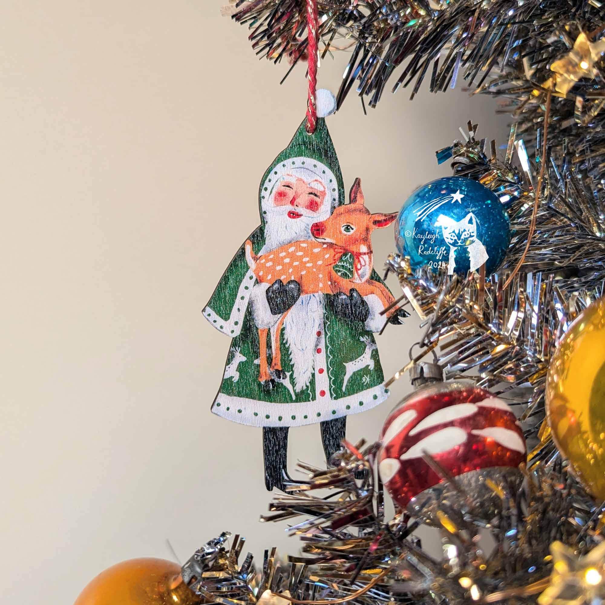 新品　英国「Elizabeth Harbour」Christmas Tree' Christmas Tree – wooden mantle ornament