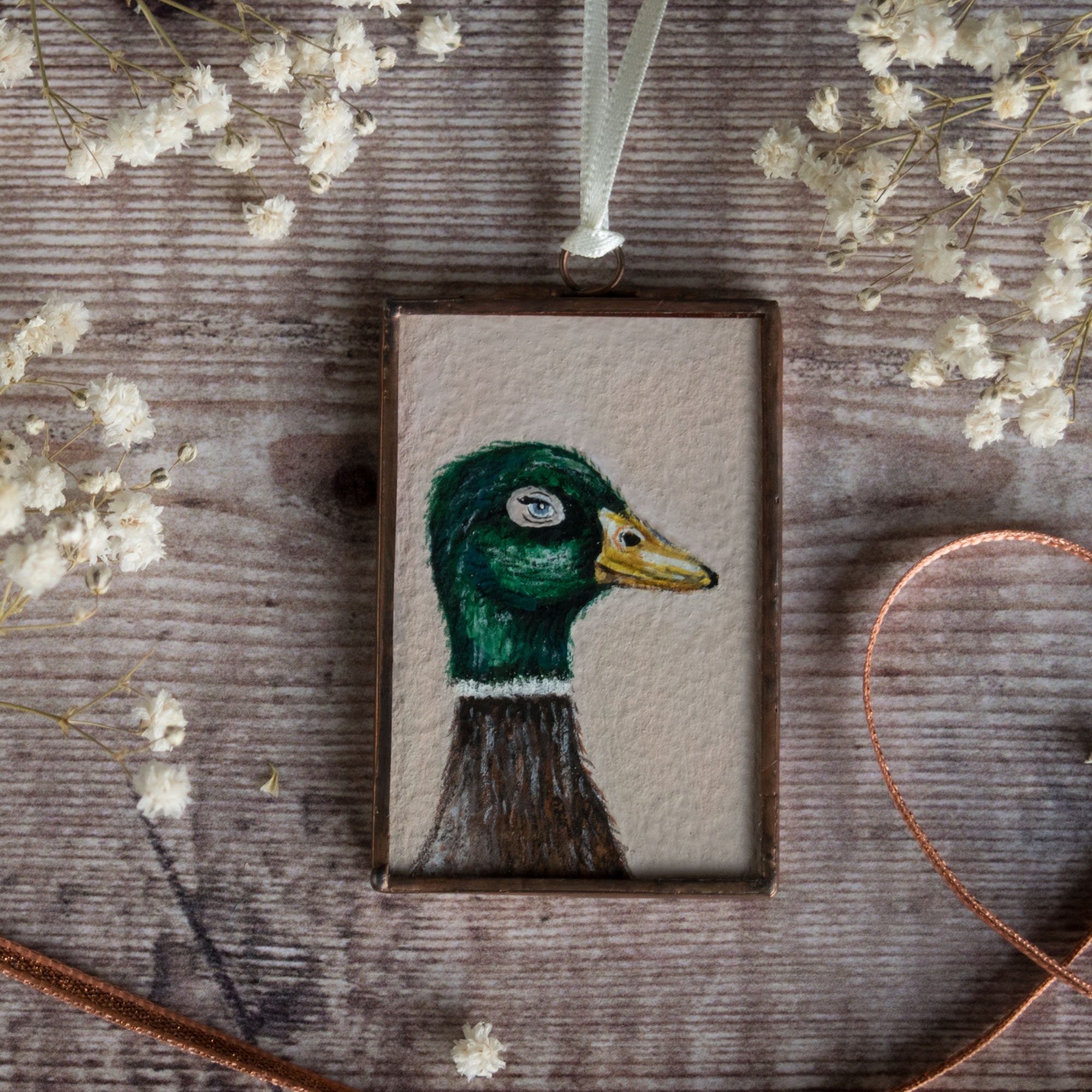 Gift Mini Original painting What a duck? wall art Little sparkly duck Gift Mini Original painting What a duck? wall art Little sparkly duck