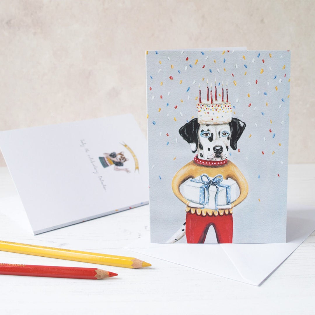 Dalmatian Dog Birthday Card, A6 in Size. Card for a Dog Lover. Ideal ...