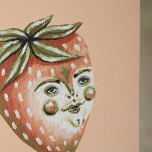 Carte de voeux aux fraises. A6. Carte vierge. illustration de style vintage image 4