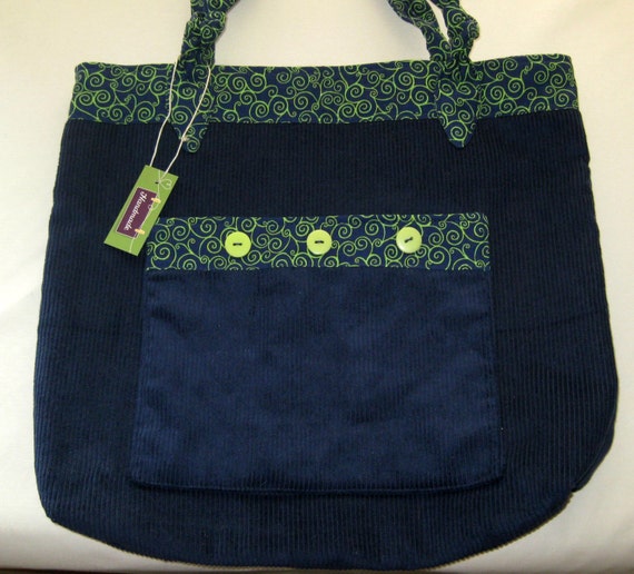 large navy handbag