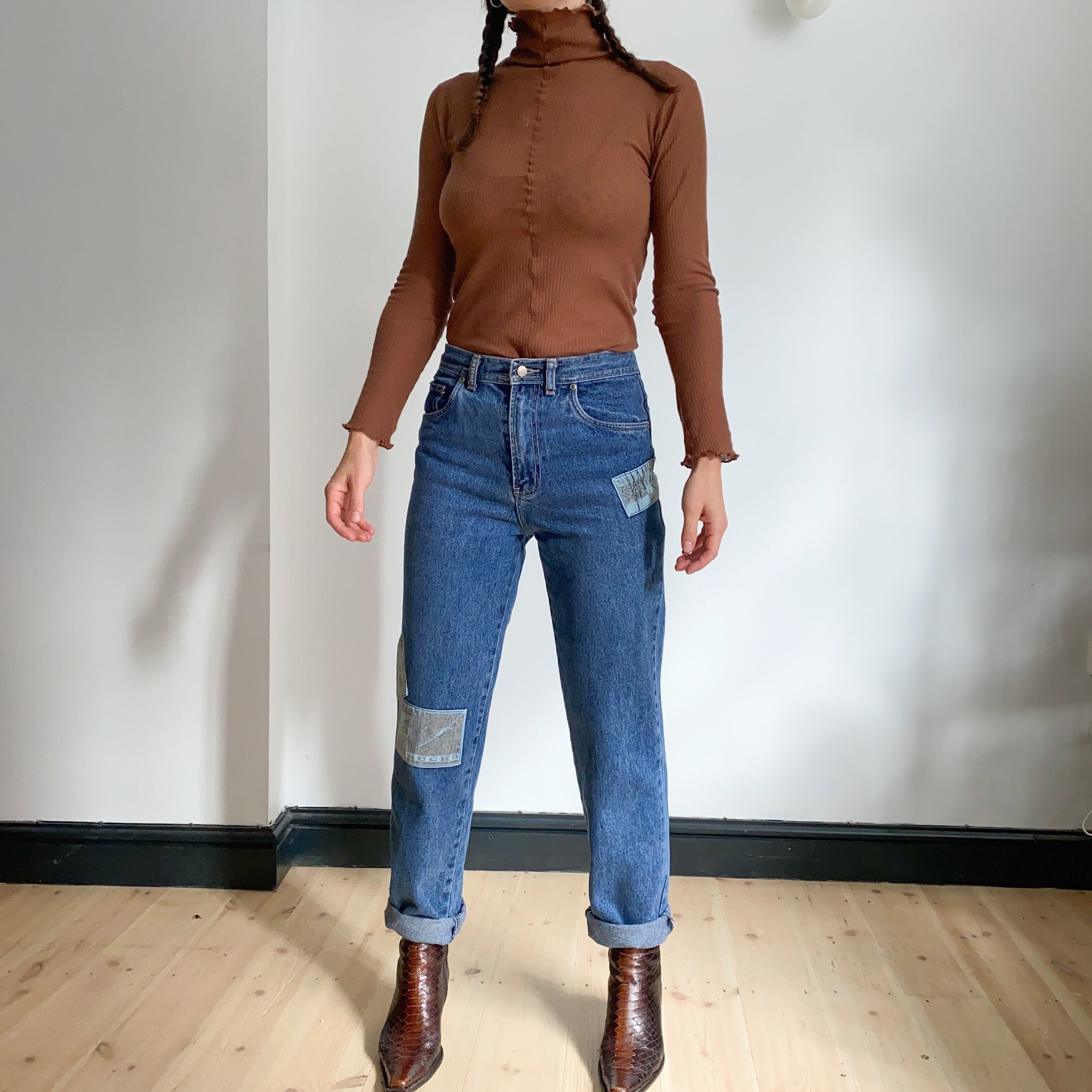 90s Patch Jeans - Etsy UK
