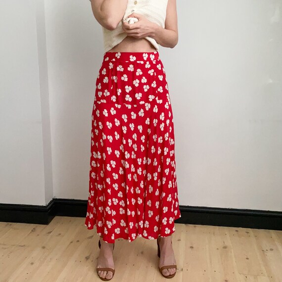 90s Bias cut floral skirt