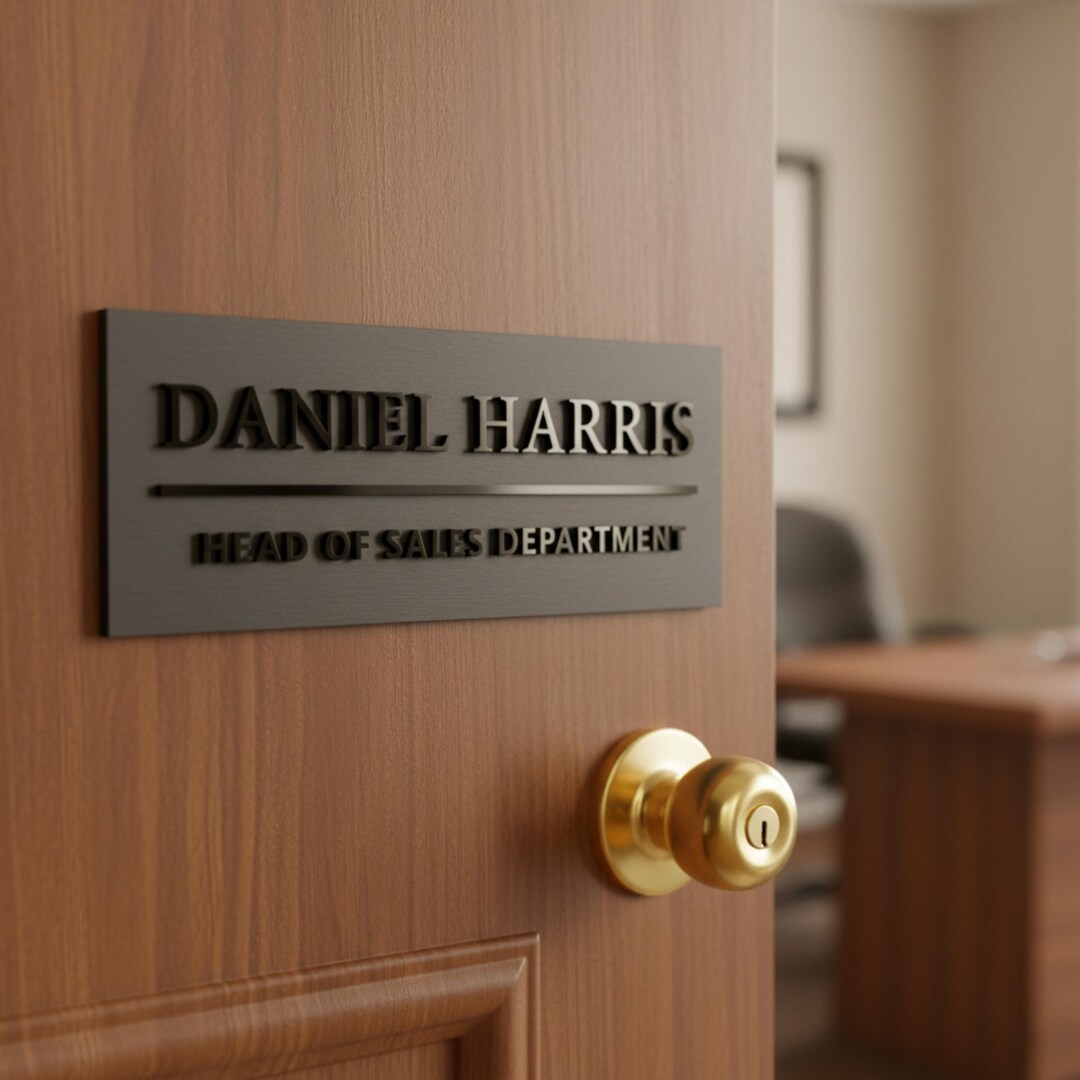 Custom 3D Acrylic Logo Sign for Door or Wall, Modern Salon Sign With ...