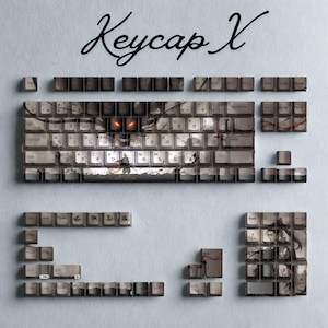 Conjunto de teclas Dragon Anime RGB Shine-Through com 129 teclas, impressão lateral e superior em PBT Dye-Sub, perfil Cherry para teclados mecânicos MX.