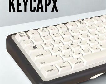 136-Key White Keycaps Set, Apple Mac Style, ISO & ANSI, XDA Profile Pbt Multilingual Mechanical Keyboard Set