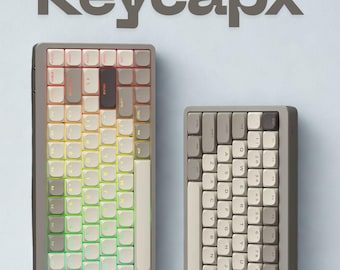 Khaki Low-Profile PBT-Tastenkappen-Set: RGB-Hintergrundbeleuchtung, durchscheinend - Schlanke Tastatur