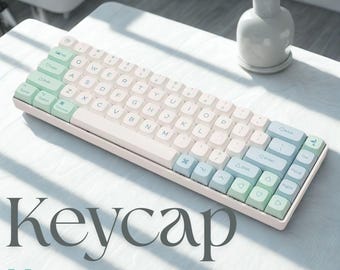 Blue Green Gradient Keycap Set: 135-Key XDA Profile PBT Cherry MX Gamer Keyboard Keys