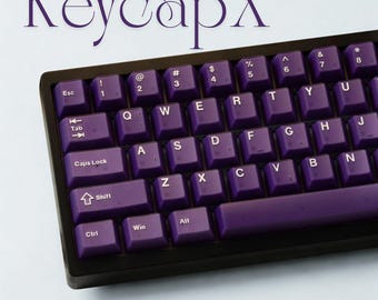 パープルグラデーションキーキャップセット：PBTダブルショット