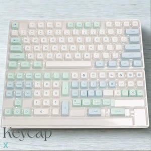 Blue Green Gradient Keycap Set: 135-Key XDA Profile PBT Cherry MX Gamer Keyboard Keys
