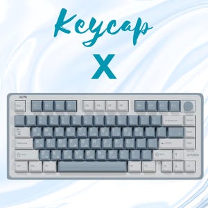 Korean Keycaps, 125-Key PBT Keycaps, Cherry Profile, Double Shot Keycaps, Korean English Keycaps, Blue White Keycaps, Black White Keycaps