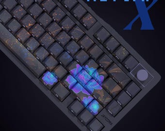 Juego de teclas Peony: Perfil PBT Cherry brillante, impresión lateral con retroiluminación RGB