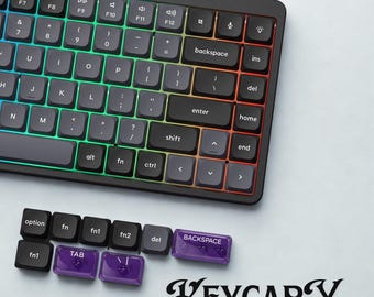 Dark Grey Low Profile PBT Keycap Set: Custom Double-Shot for MX Keyboards