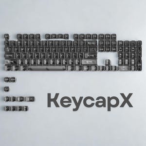 Transparent Keycap Set – Grey Crystal Clear PC Keycaps RGB Shine-Through for Mx Mechanical Keyboards