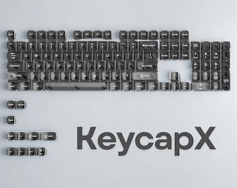 Transparent Keycap Set – Grey Crystal Clear PC Keycaps RGB Shine-Through for Mx Mechanical Keyboards