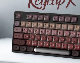 Red Lipstick Round Keycap Set – Double-Shot PBT Compatible with ANSI & ISO Layouts
