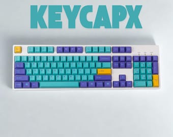 Blue Purple Keycap Set – 125 Keys, Cherry Profile PBT, 1.75U/2U Shift, Fits 61/64/68/75/84/87/96/108 MX Mechanical Keyboards
