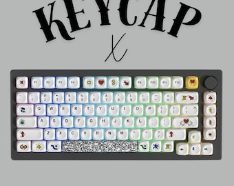 White Graffiti Keycap Set: PBT MOA Profile, Custom Keyboard Keys