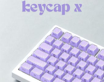 Cute Translucent Keycaps, OEM Side Printed Keycap Set for MX Keyboards, Pink Blue Purple White Aesthetic Keycaps