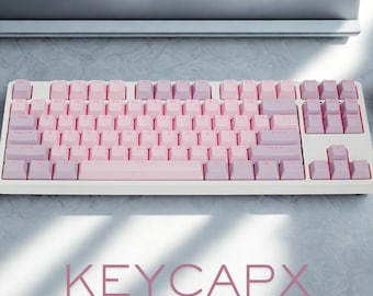 Set di tasti viola e rosa – Profilo OEM PBT Double-Shot per tastiere meccaniche MX