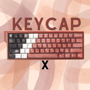 Japanese Keycaps Set – 134-Key Red Black Cherry Profile PBT, Kawaii Front-Print, Mechanical Keyboard, Gaming Anime Keycaps, MX Switch