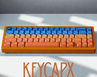 Orange and Blue MOA Profile Keycap Set: Colorful PBT Custom Keyboard Keys