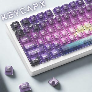 Crystal RGB Keycap Set: Shine-Through Cherry Profile Colorful Transparent Keys