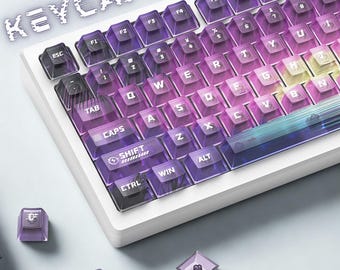 Crystal RGB Keycap Set: Shine-Through Cherry Profile Colorful Transparent Keys