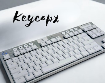 Logitech G915 / G913 / G815 RGB Keycap Set – 109 Keys RGB Shine-Through Replacement for TKL Gaming Keyboard: Black / White Backlit