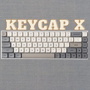 Japanese English Keycap Set, 120-Key XDA Profile PBT Keycap, Gray White Minimalist Keycap, Korean Layout, Custom Keycap, Office Gamer Keycap
